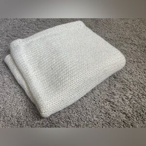 Metallic Thread Infinity Scarf in ivory